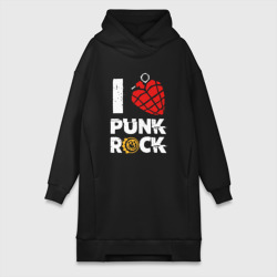 Платье-худи хлопок I love punk rock