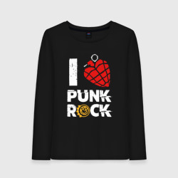 Женский лонгслив хлопок I love punk rock