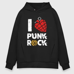 Мужское худи Oversize хлопок I love punk rock