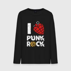 Мужской лонгслив хлопок I love punk rock