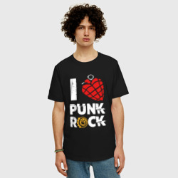 Мужская футболка хлопок Oversize I love punk rock - фото 2