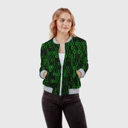 Женский бомбер 3D Бинарный код - фото 2