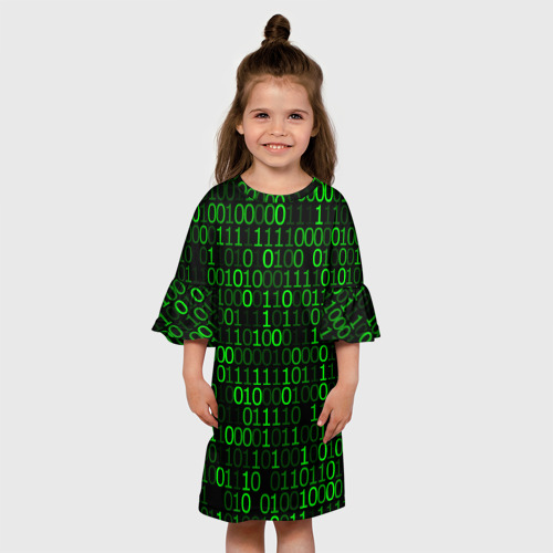 Детское платье 3D Бинарный код, цвет 3D печать - фото 4