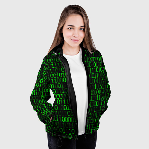 Женская куртка 3D Бинарный код, цвет черный - фото 4