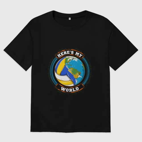 Мужская футболка хлопок Oversize World - Volleyball