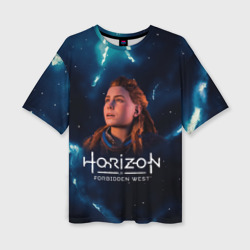 Женская футболка oversize 3D Horizon  forbidden  west