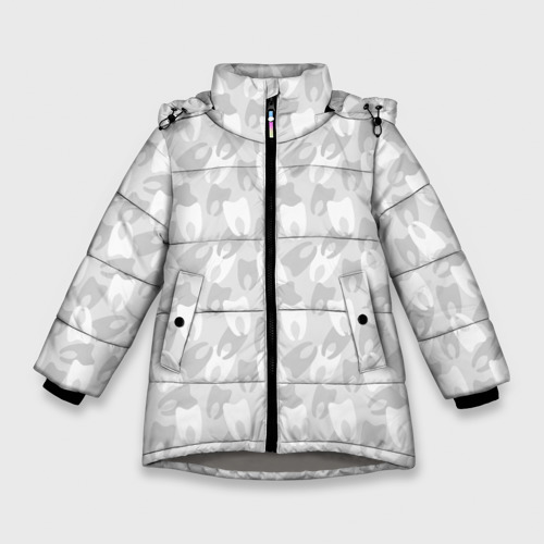 Зимняя куртка для девочек 3D Зубной Врач Дантист, цвет светло-серый