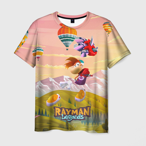 Мужская футболка с принтом Rayman воздушные шары, вид спереди №1