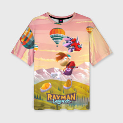 Женская футболка oversize 3D Rayman воздушные шары