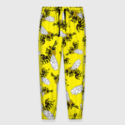Мужские брюки 3D Пчелы на желтом