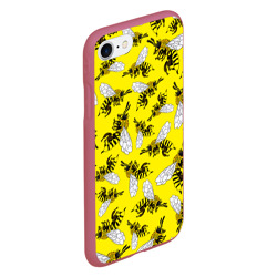 Чехол для iPhone 7/8 матовый Пчелы на желтом - фото 2
