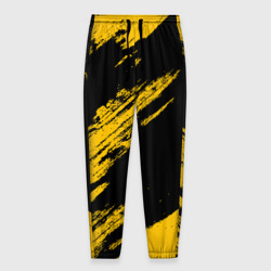 Мужские брюки 3D Black and yellow grunge гранж