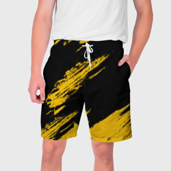 Мужские шорты 3D Black and yellow grunge гранж
