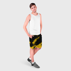 Мужские шорты 3D Black and yellow grunge гранж - фото 2