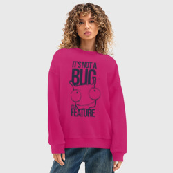 Женский свитшот oversize без начеса хлопок Это не баг, это фича - фото 2