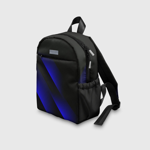 Детский рюкзак 3D с принтом Blue Fade | 3D (Синий градиент), вид сбоку #3