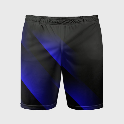 Мужские шорты спортивные с принтом Blue Fade | 3D (Синий градиент), вид спереди #2