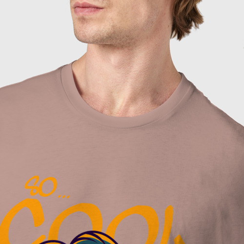 Мужская футболка хлопок Земной шар в очках, цвет пыльно-розовый - фото 6