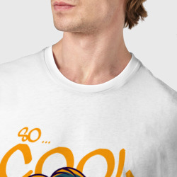 Футболка с принтом Земной шар в очках для мужчины, вид на модели спереди №4. Цвет основы: белый