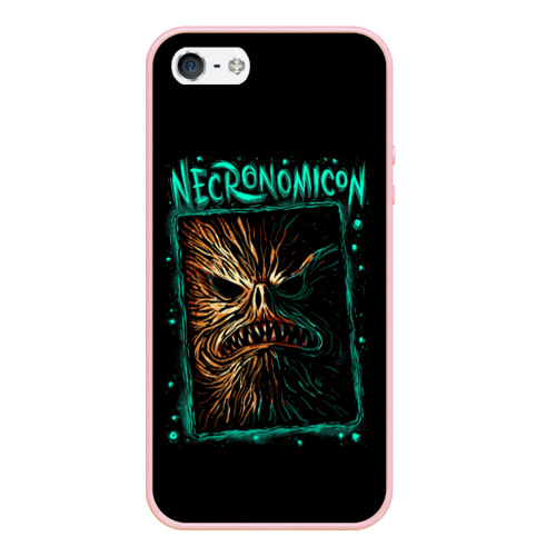 Чехол для iPhone 5/5S матовый Necronomicon, цвет светло-розовый