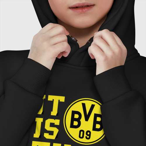 Детское худи Oversize хлопок Borussia Dortmund Боруссия Дортмунд, цвет черный - фото 7