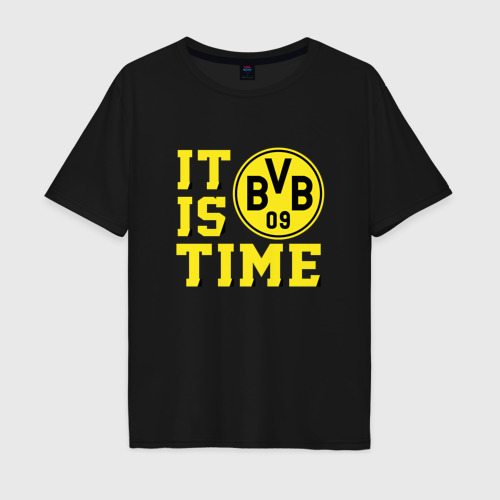 Мужская футболка хлопок Oversize Borussia Dortmund Боруссия Дортмунд, цвет черный