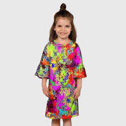 Детское платье 3D Пиксельный камуфляж "Токсик" - фото 2