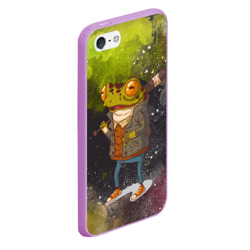 Чехол для iPhone 5/5S матовый Лягушка хулиган Frog hooligan - фото 2