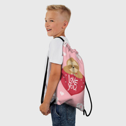 Рюкзак-мешок 3D Ленивец с сердечками - фото 2