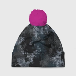 Шапка 3D c помпоном Камуфляж ночной "Ниндзя"