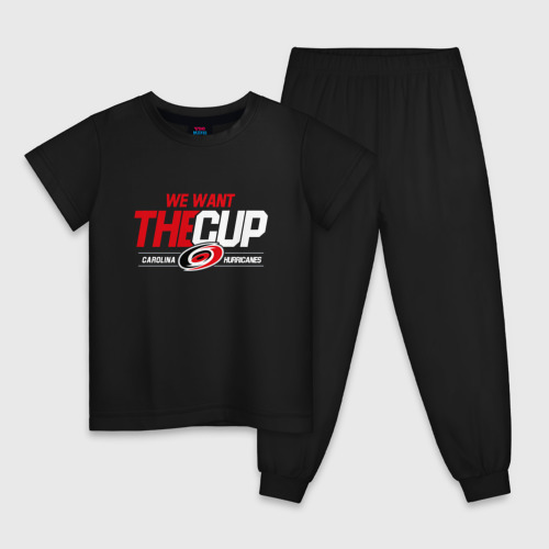 Детская пижама хлопок Carolina Hurricanes we want the cup Каролина Харрикейнз, цвет черный