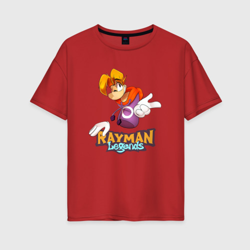 Женская футболка хлопок Oversize Rayman Legends, цвет красный