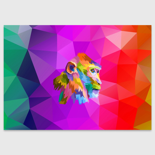 Поздравительная открытка Цветная обезьяна | Color monkey - купить по цене  155 руб в интернет-магазине Всемайки, арт 3107755