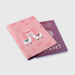 Обложка для паспорта матовая кожа Lama I Love You - фото 2