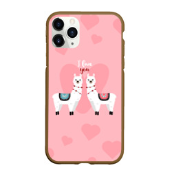 Чехол для iPhone 11 Pro Max матовый Lama I Love You