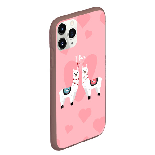 Чехол для iPhone 11 Pro Max матовый Lama I Love You, цвет коричневый - фото 3