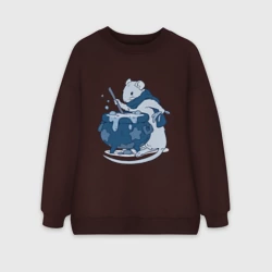 Женский свитшот oversize без начеса хлопок Маленький маг