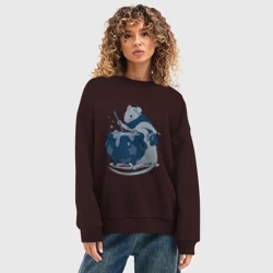 Женский свитшот oversize без начеса хлопок Маленький маг - фото 2