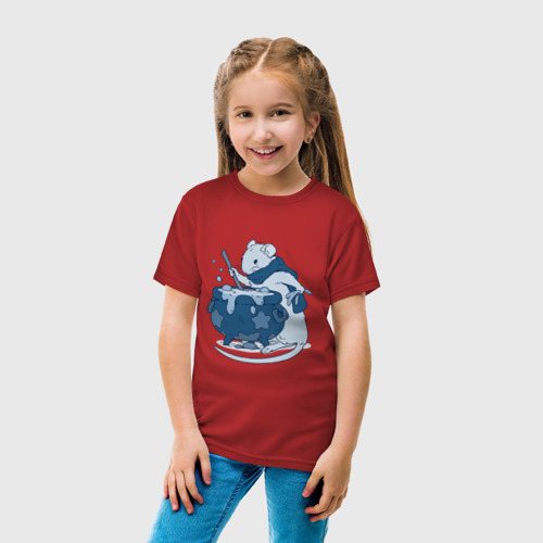 Детская футболка хлопок Маленький маг, цвет красный - фото 5