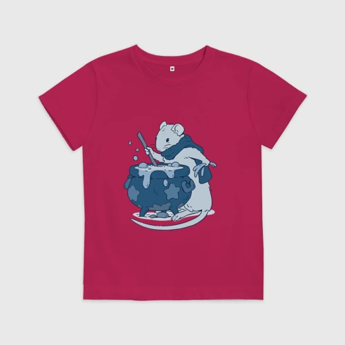 Детская футболка хлопок с принтом Маленький маг, вид спереди #2