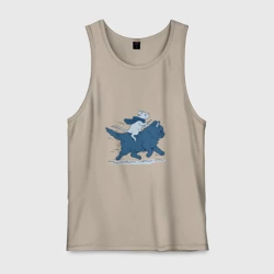 Мужская майка хлопок Путешествие на коте