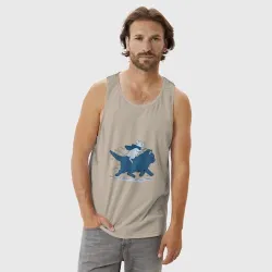 Мужская майка хлопок Путешествие на коте - фото 2