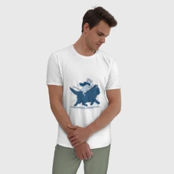 Мужская пижама с белой футболкой хлопок Путешествие на коте - фото 2