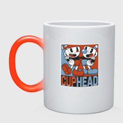 Кружка хамелеон Cuphead and Mugman Show