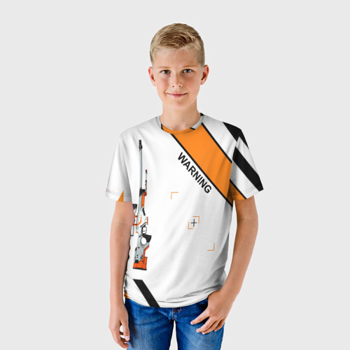 Детская футболка 3D с принтом AWP | Азимов (Azimov), фото на моделе #1