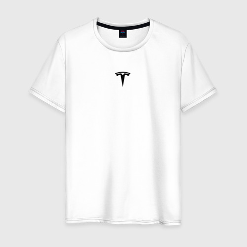 Мужская футболка хлопок TESLA BLACK LOGO | МИНИМАЛИЗМ