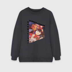 Женский свитшот oversize без начеса хлопок Tengen Toppa Gurren Lagann, Камина, Йоко Литтнер и Симон