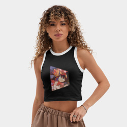 Женская укороченная майка-топ хлопок Tengen Toppa Gurren Lagann, Камина, Йоко Литтнер и Симон - фото 2