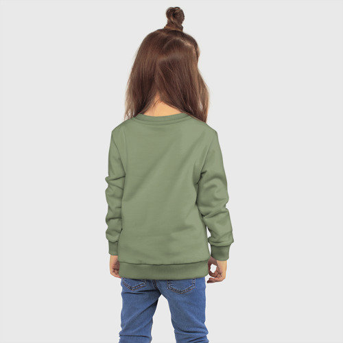 Детский свитшот хлопок Девушка с ожерельем водолей, цвет авокадо - фото 4