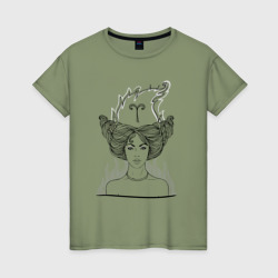 Девушка овен – Женская футболка хлопок с принтом купить со скидкой в -20%